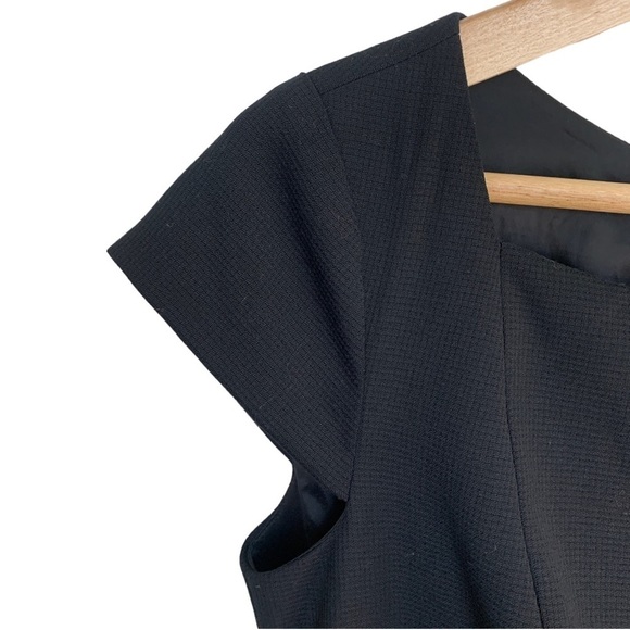 REISS Huxley Tailored Dress Black Wool Blend Cap Sleeve Square Neck Women’s Sz 4 - Picture 4 of 12